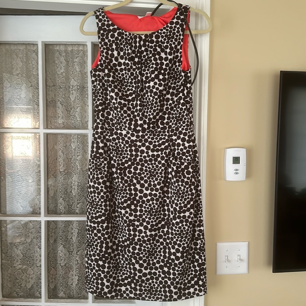 London Times brown and white polka dot dress.  Size 8